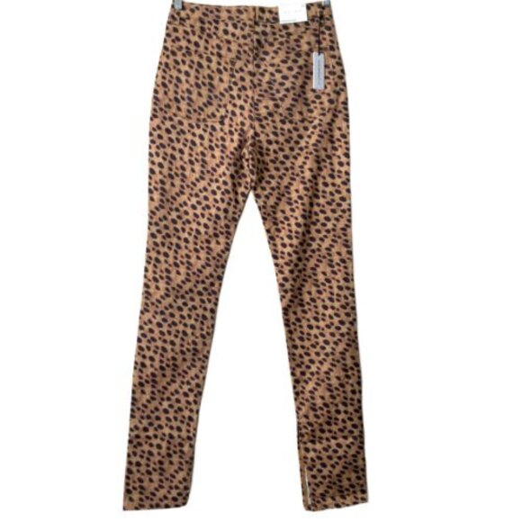 WeWoreWhat Cheetah Print Stiletto Slit Hem Jeans 30 - Picture 4 of 12